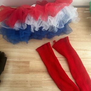 Mini America American red white and blue tule skirt